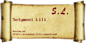 Solymosi Lili névjegykártya