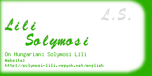 lili solymosi business card